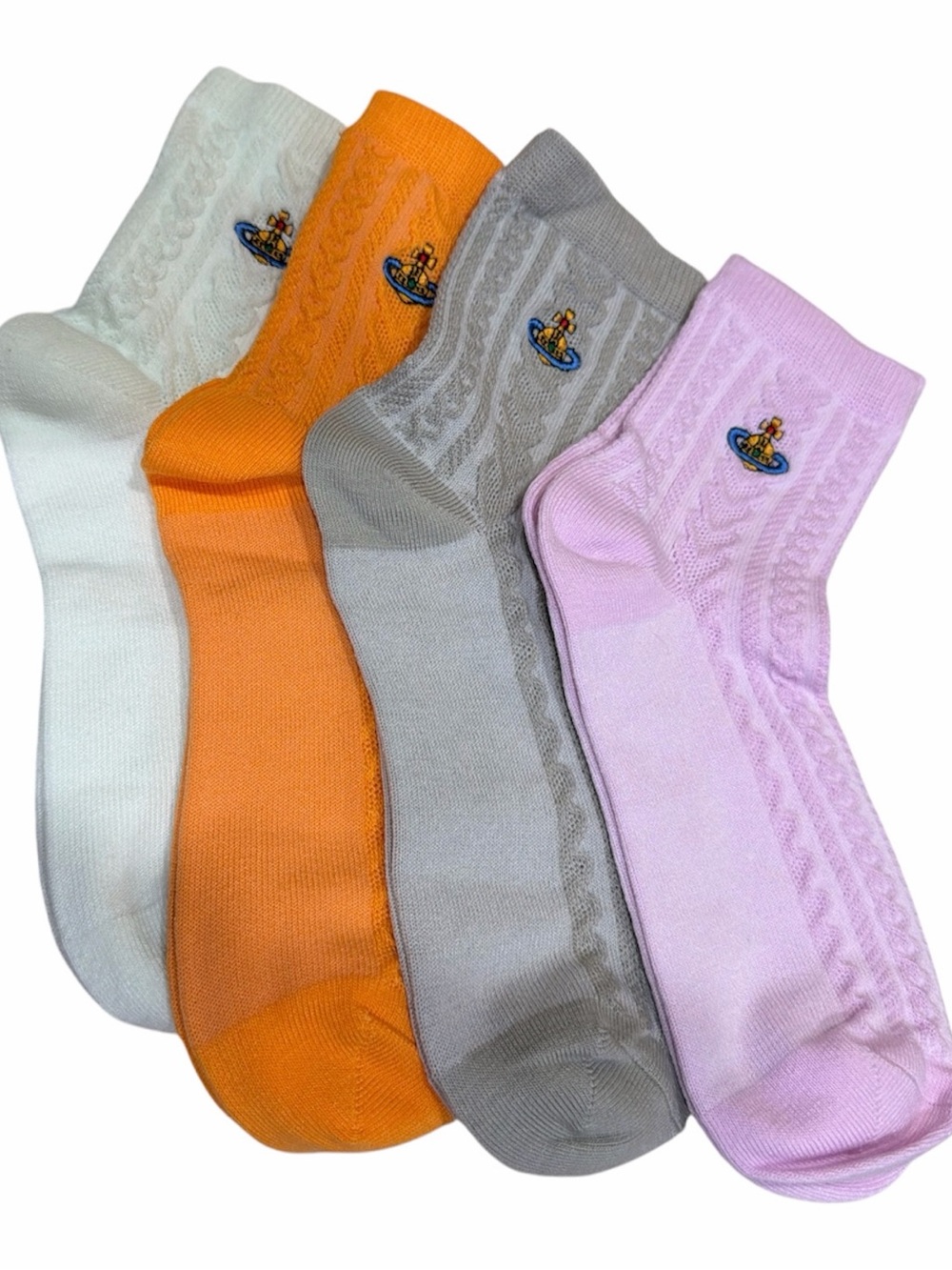 Vivienne Westwood Women’s Crew Socks - White, Orange, Gray, Pink